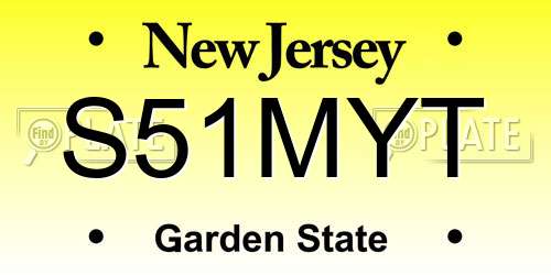 S51MYT New Jersey License Plate