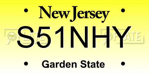 S51NHY New Jersey License Plate