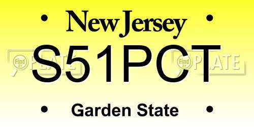 S51PCT New Jersey License Plate