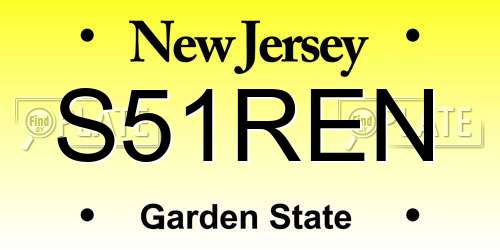 S51REN New Jersey License Plate