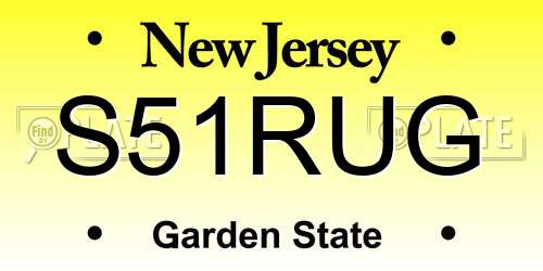 S51RUG New Jersey License Plate