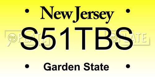 S51TBS New Jersey License Plate