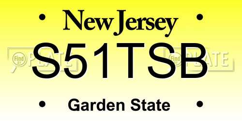 S51TSB New Jersey License Plate