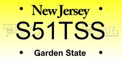 S51TSS New Jersey License Plate