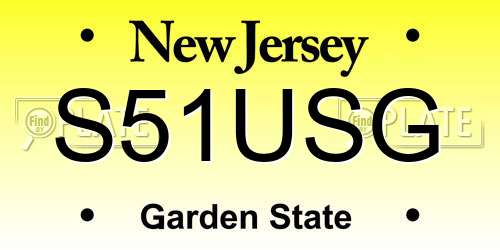 S51USG New Jersey License Plate