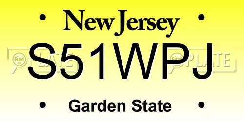 S51WPJ New Jersey License Plate