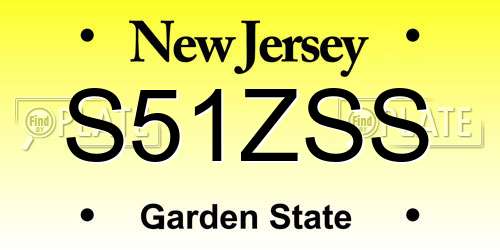 S51ZSS New Jersey License Plate