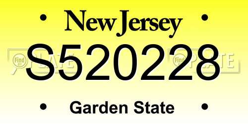 S520228 New Jersey License Plate