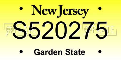 S520275 New Jersey License Plate