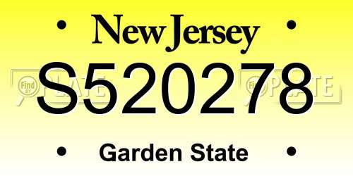 S520278 New Jersey License Plate