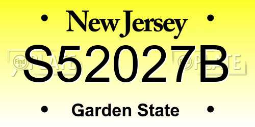 S52027B New Jersey License Plate