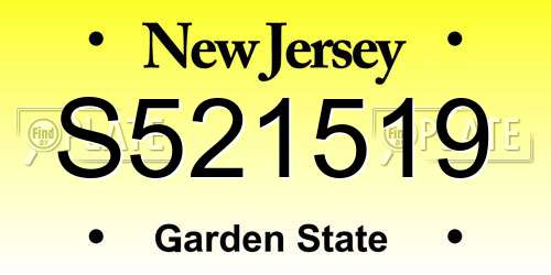 S521519 New Jersey License Plate