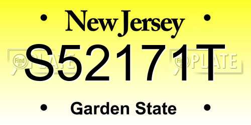 S52171T New Jersey License Plate
