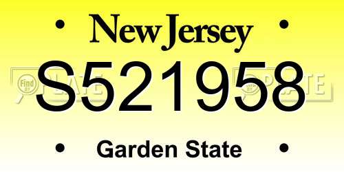 S521958 New Jersey License Plate