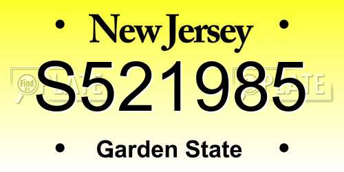 S521985 New Jersey License Plate