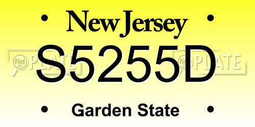 S5255D New Jersey License Plate