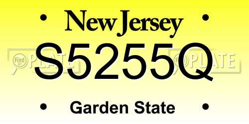 S5255Q New Jersey License Plate