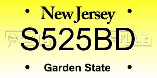 S525BD New Jersey License Plate