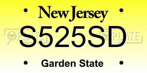 S525SD New Jersey License Plate