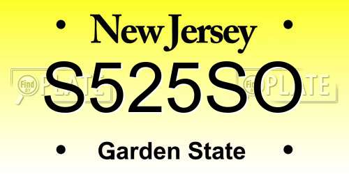 S525SO New Jersey License Plate