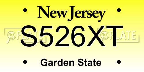 S526XT New Jersey License Plate