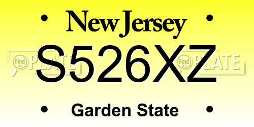 S526XZ New Jersey License Plate