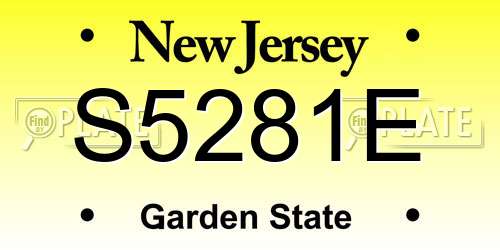S5281E New Jersey License Plate