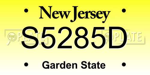 S5285D New Jersey License Plate