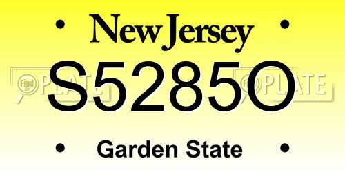 S5285O New Jersey License Plate