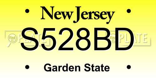 S528BD New Jersey License Plate