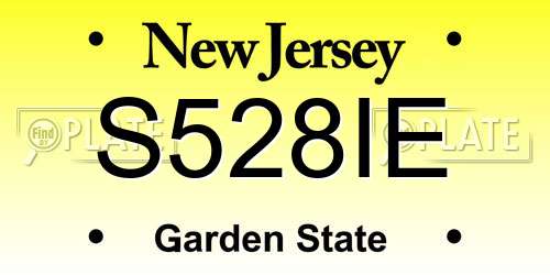 S528IE New Jersey License Plate