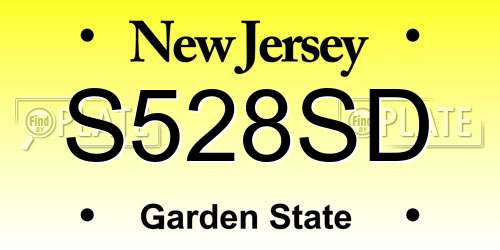 S528SD New Jersey License Plate