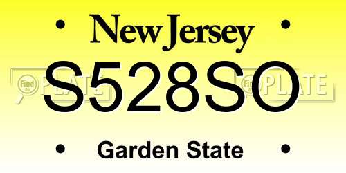 S528SO New Jersey License Plate