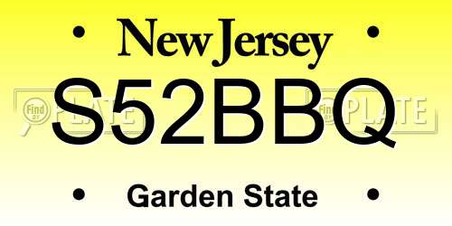 S52BBQ New Jersey License Plate