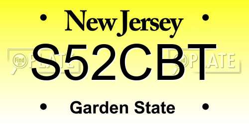 S52CBT New Jersey License Plate