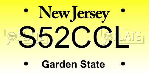 S52CCL New Jersey License Plate