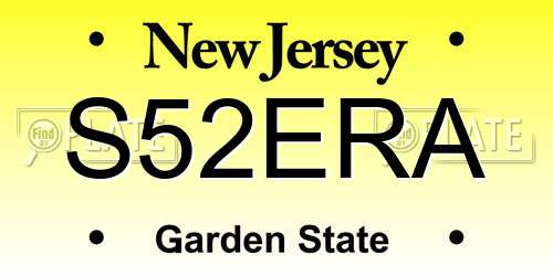 S52ERA New Jersey License Plate