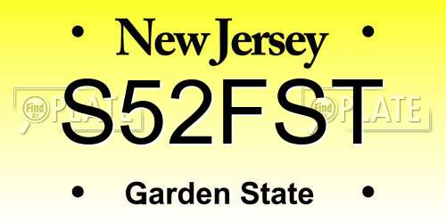 S52FST New Jersey License Plate