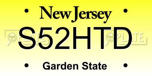S52HTD New Jersey License Plate