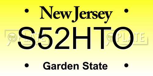 S52HTO New Jersey License Plate