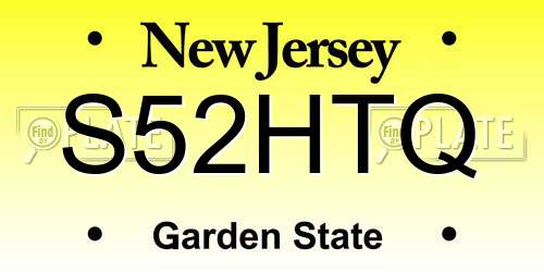 S52HTQ New Jersey License Plate