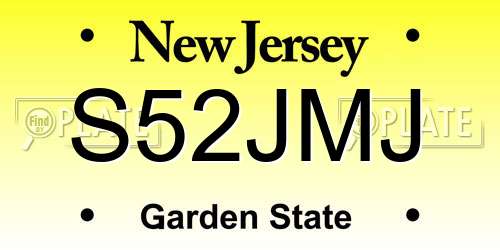 S52JMJ New Jersey License Plate