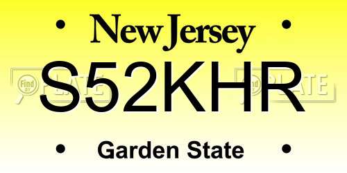 S52KHR New Jersey License Plate