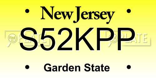 S52KPP New Jersey License Plate