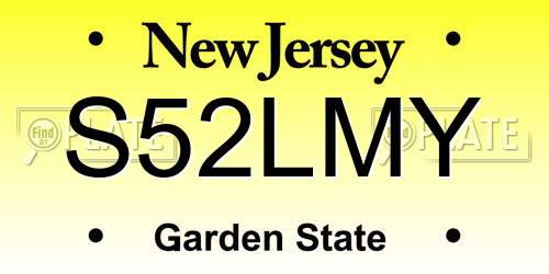 S52LMY New Jersey License Plate