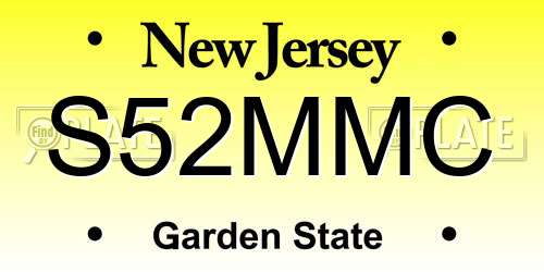 S52MMC New Jersey License Plate
