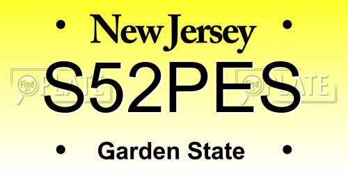 S52PES New Jersey License Plate
