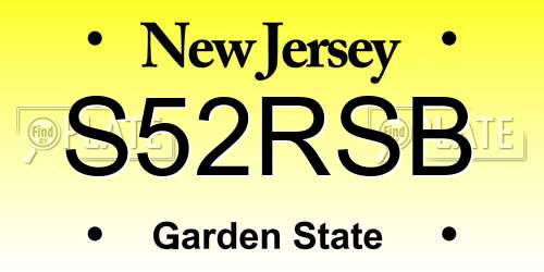 S52RSB New Jersey License Plate