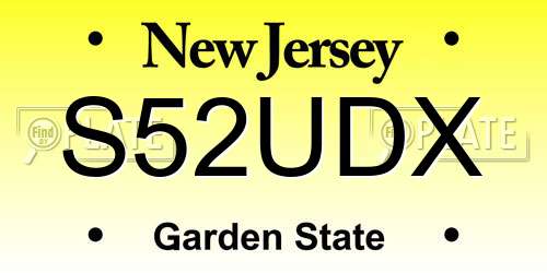 S52UDX New Jersey License Plate