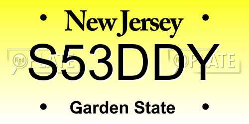 S53DDY New Jersey License Plate